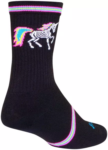 SockGuy Dark Magic Crew Socks – 6″ Black/Multi Small/Medium