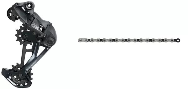 SRAM GX Eagle 12 Speed Derailleur and GX Eagle 12 Speed Chain Bundle, Lunar