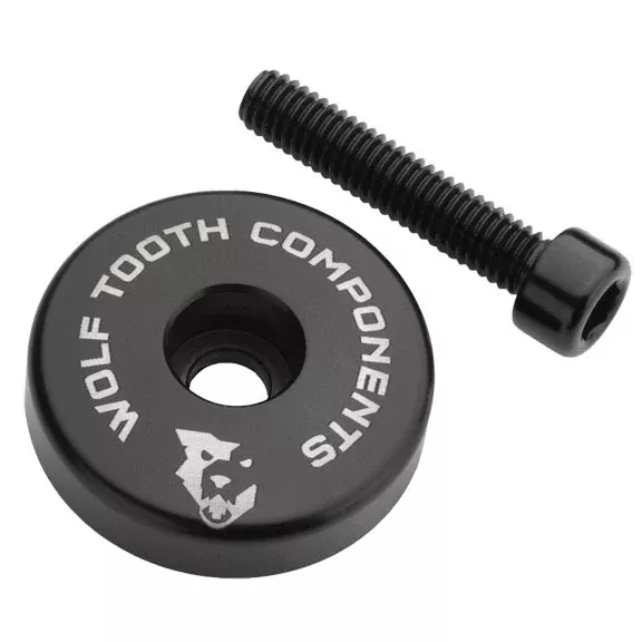 Wolf Tooth Ultralight Stem Cap with Integrated 5mm Spacer - Black